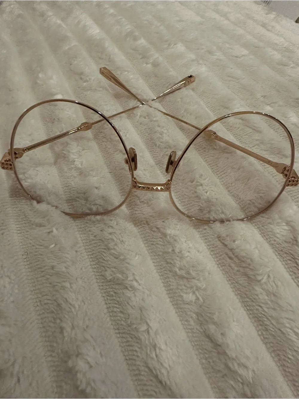 Valentino Round Gold Metal Frame Glasses; NWOT